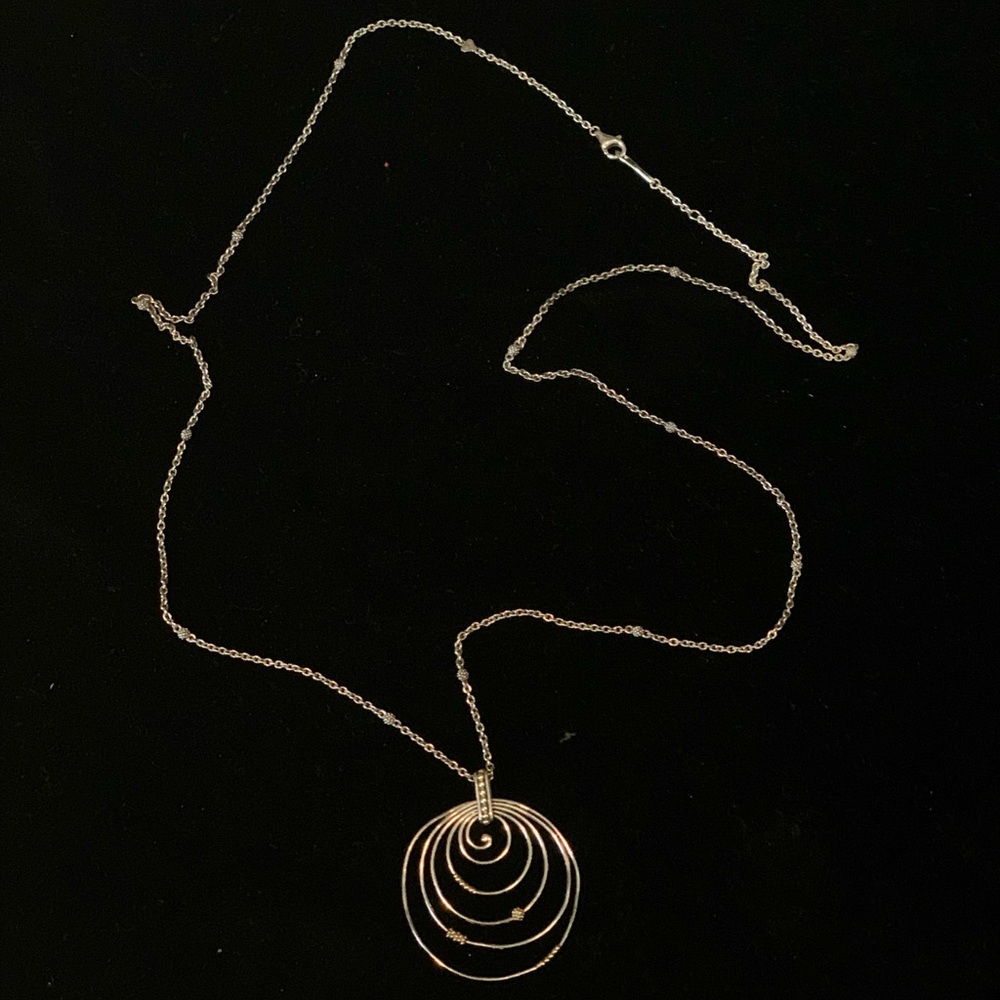 LAGOS Caviar Two-Tone Sterling Silver SS 18k Gold Spiral Necklace